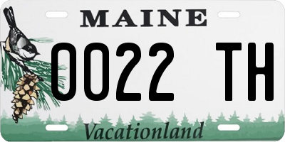ME license plate 0022TH