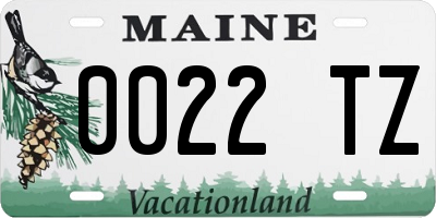 ME license plate 0022TZ