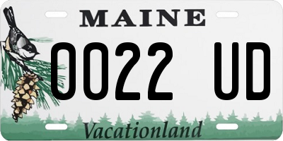ME license plate 0022UD