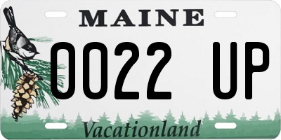 ME license plate 0022UP