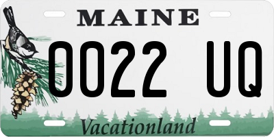 ME license plate 0022UQ