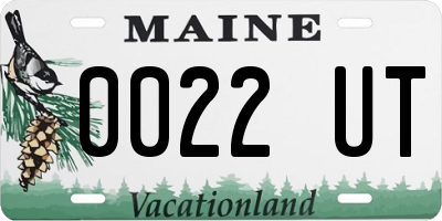 ME license plate 0022UT