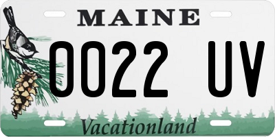 ME license plate 0022UV