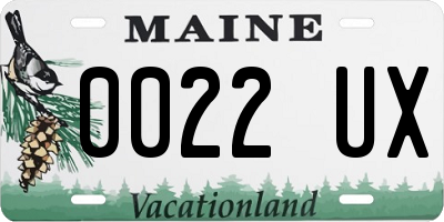 ME license plate 0022UX