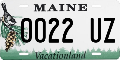 ME license plate 0022UZ