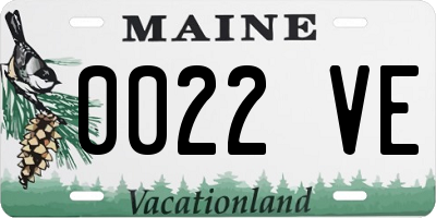 ME license plate 0022VE