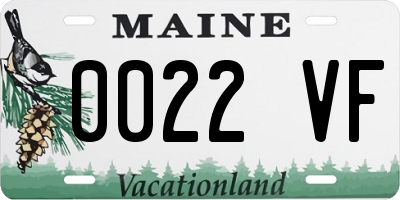ME license plate 0022VF
