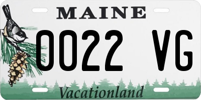 ME license plate 0022VG