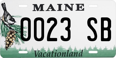 ME license plate 0023SB