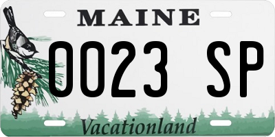 ME license plate 0023SP