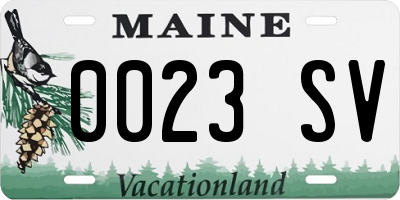 ME license plate 0023SV