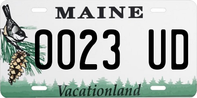 ME license plate 0023UD
