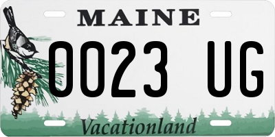 ME license plate 0023UG