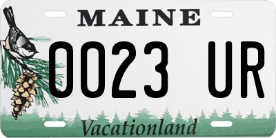 ME license plate 0023UR