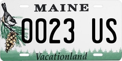 ME license plate 0023US