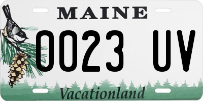 ME license plate 0023UV