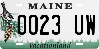 ME license plate 0023UW