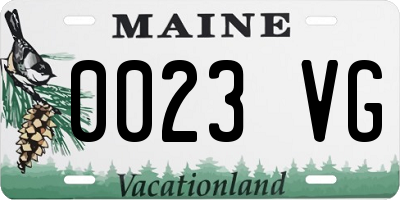 ME license plate 0023VG