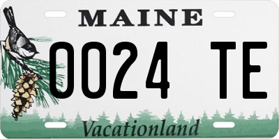 ME license plate 0024TE