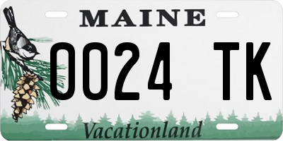 ME license plate 0024TK
