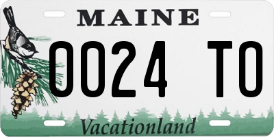 ME license plate 0024TO