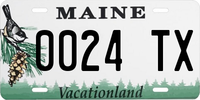 ME license plate 0024TX