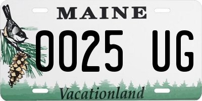 ME license plate 0025UG