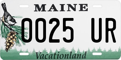 ME license plate 0025UR