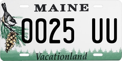 ME license plate 0025UU