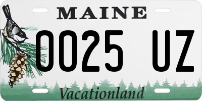 ME license plate 0025UZ