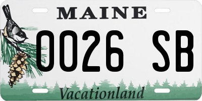 ME license plate 0026SB