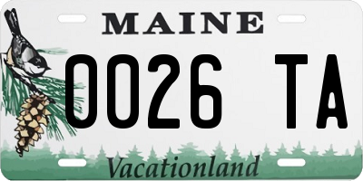 ME license plate 0026TA