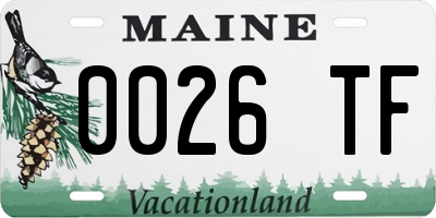 ME license plate 0026TF