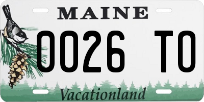ME license plate 0026TO