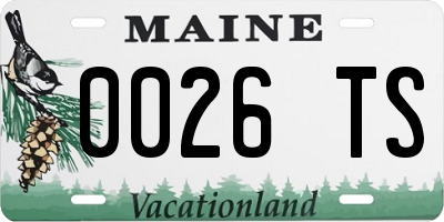 ME license plate 0026TS
