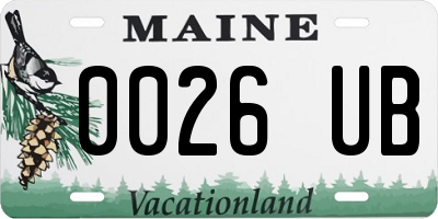 ME license plate 0026UB