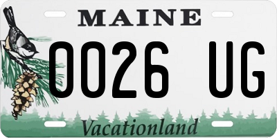 ME license plate 0026UG