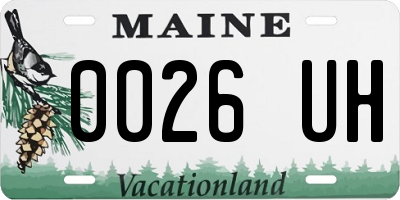 ME license plate 0026UH