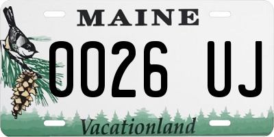 ME license plate 0026UJ