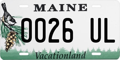 ME license plate 0026UL