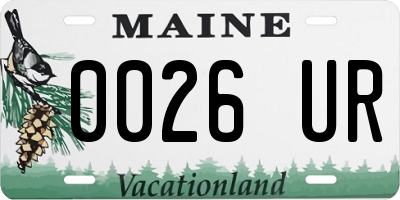 ME license plate 0026UR