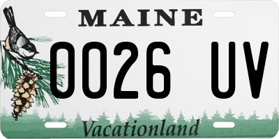 ME license plate 0026UV