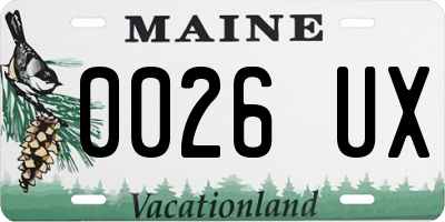 ME license plate 0026UX