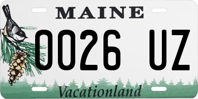 ME license plate 0026UZ