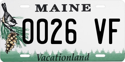 ME license plate 0026VF