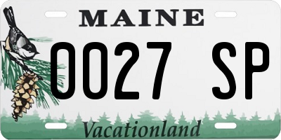 ME license plate 0027SP
