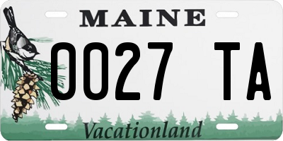 ME license plate 0027TA