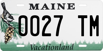ME license plate 0027TM