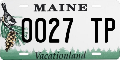 ME license plate 0027TP