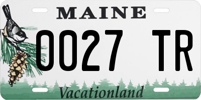 ME license plate 0027TR